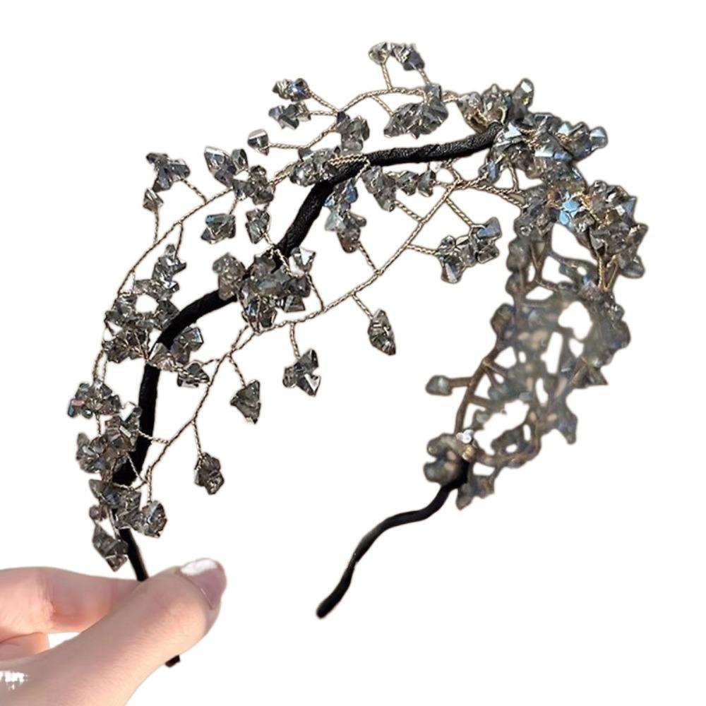 Korean Style Crystal Beaded Hair Hoop Elegant Wedding Headwear Hair Accessories