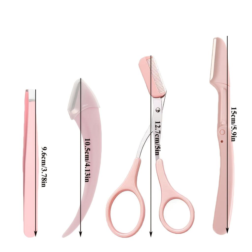 4 шт./набор ножей для бровей, зажим для бровей, ножницы для бровей, косметический инструмент для макияжа