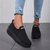Женские дышащие кроссовки на платформе, женские слипоны, черная спортивная обувь для ходьбы