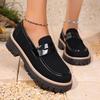 Fashion Non Slip Platform Loafers for Women 2025 Spring Summer Faux Suede Casual Shoes Woman Comfortable Slip On Flats Plus Size