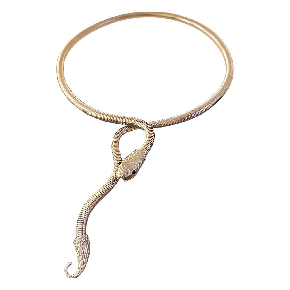 Metal Iron Zinc Zinc Alloy Women Snake Necklace Cool Street Necklace Clavicle Chain Couple