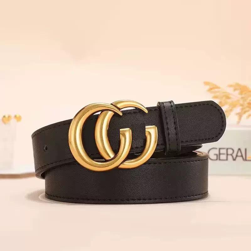 Женский кожаный ремень с пряжкой Double G - Повседневный тонкий пояс для платьев