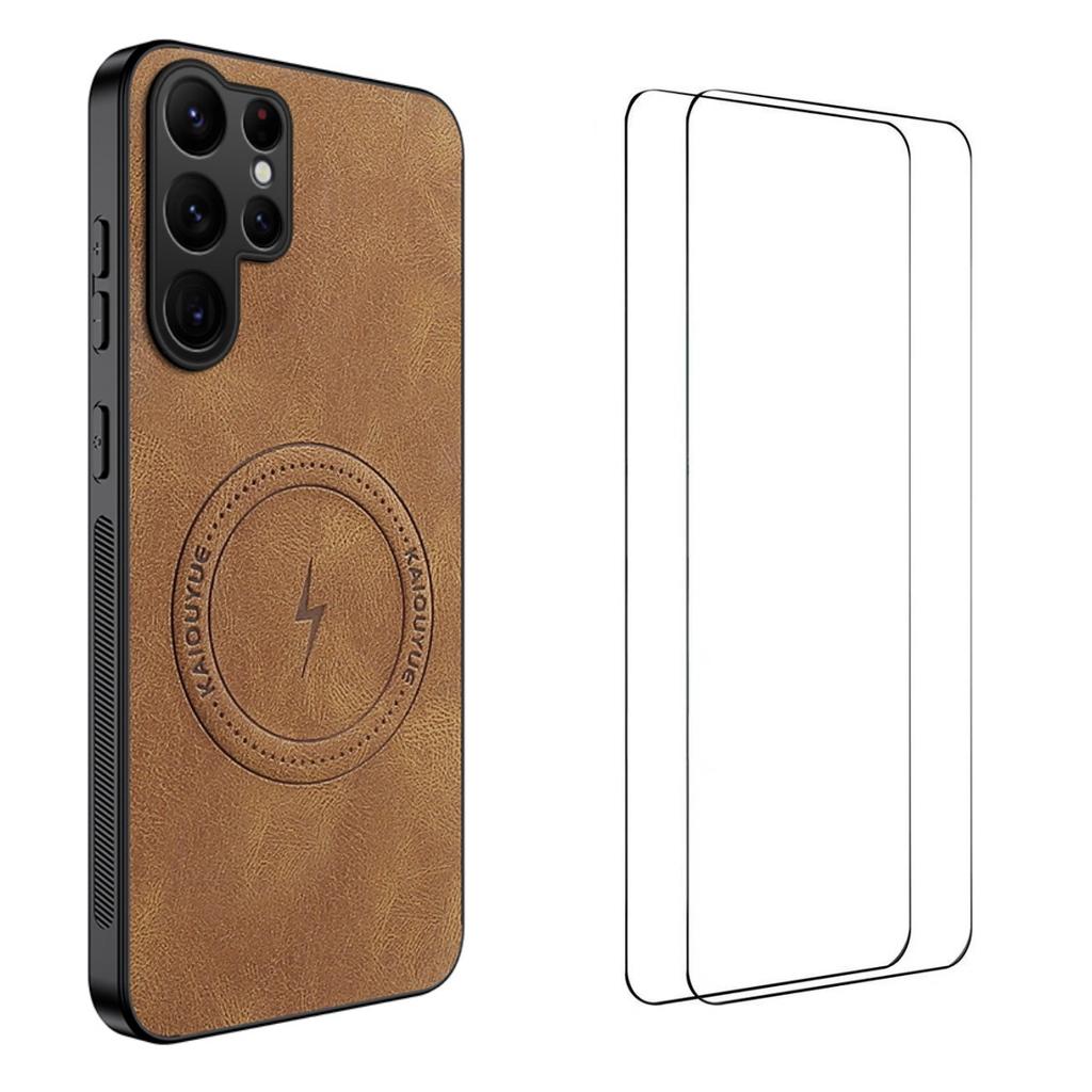 For Samsung Galaxy S25 Ultra Magnetic Case WANLONFENG SD Series PC TPU Phone Cover with 2Pcs Screen Film