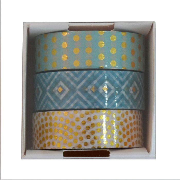 3 masking tapes 10 m - Menthe-doré