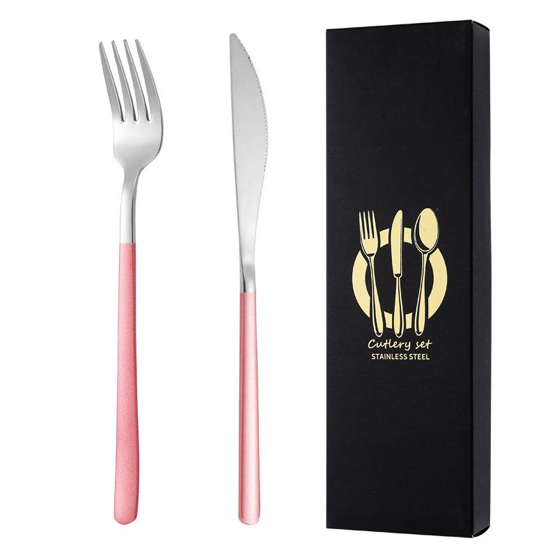 Подарочная коробка из нержавеющей стали 304, нож, ложка, палочки для еды, специальный набор, набор для приготовления пищи, семейная кухня, дорожный, полный набор, 2 шт.