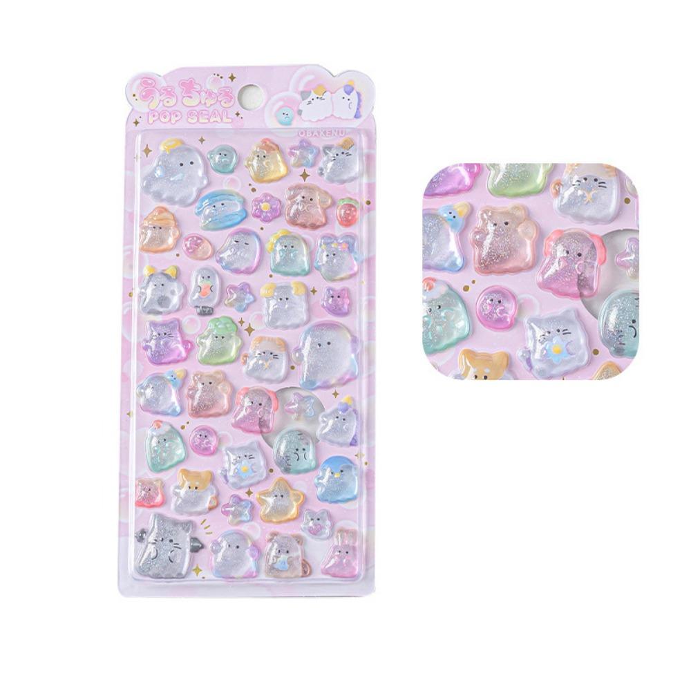 Cute Candy Animal Drop Sticker Aesthetic DIY Toy Stickers 3D Decor Stickers  DIY Scrapbooking