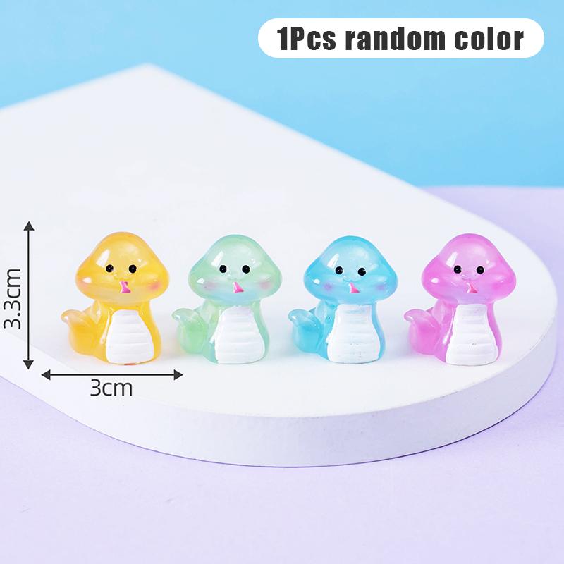 1Pcs Chinese Zodiac Mini Luminous Ornaments Cartoon Animal Resin Ornament Micro Landscape Decoration Diy Desktop Decor