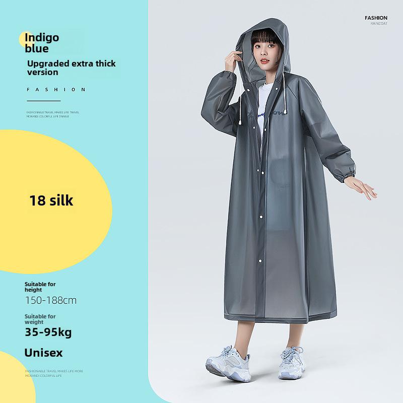 Прозрачный ЕВА цельный дождевик для взрослых и детей - Легкий, Портативный и Модный