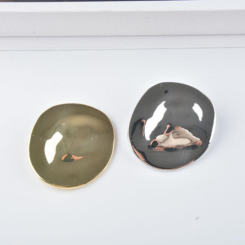 Новая мода минималистская нерегулярная геометрическая металлическая неровная полированная овальная брошь для женщин и девушек, ювелирные изделия для вечеринок, подарки