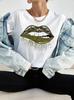 New Hot Red Lips Printed Unisex Tshirt Fashion Casual Tops 90s Girls Ladies Female Short Sleeve Clothing Tee Cute Graphic Top