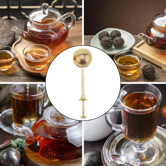 Шарик для заварки чая из нержавеющей стали, длинная ручка, мелкая сетка, сетчатый фильтр для чая, шар, пищевой металлический вкладыш, более крутые кухонные гаджеты