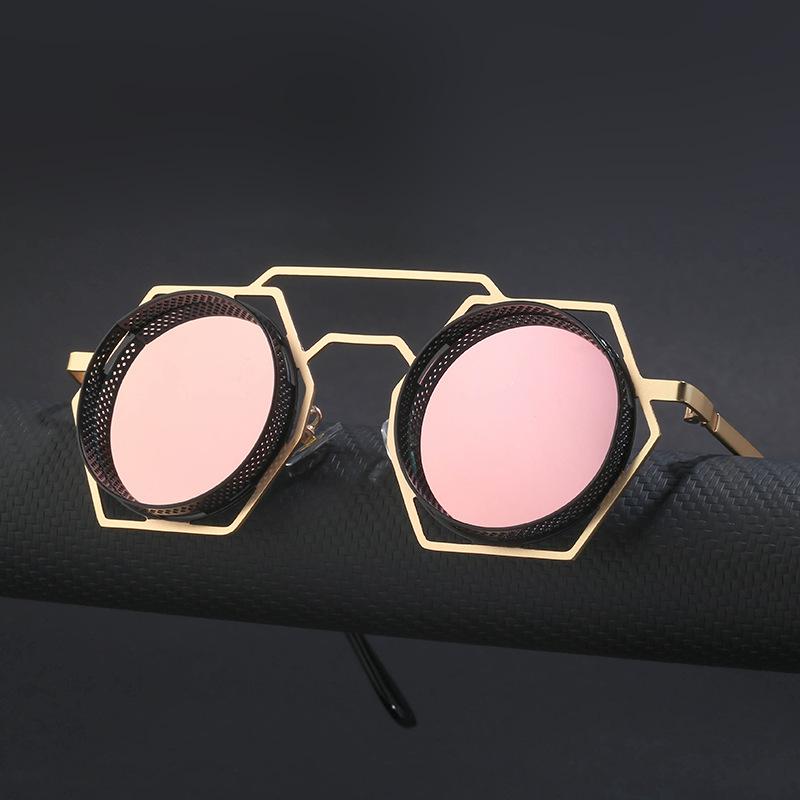 Steampunk Style Sunglasses Men'S Personality Metal Sunscreen Sunglasses Women'S Tide Shades