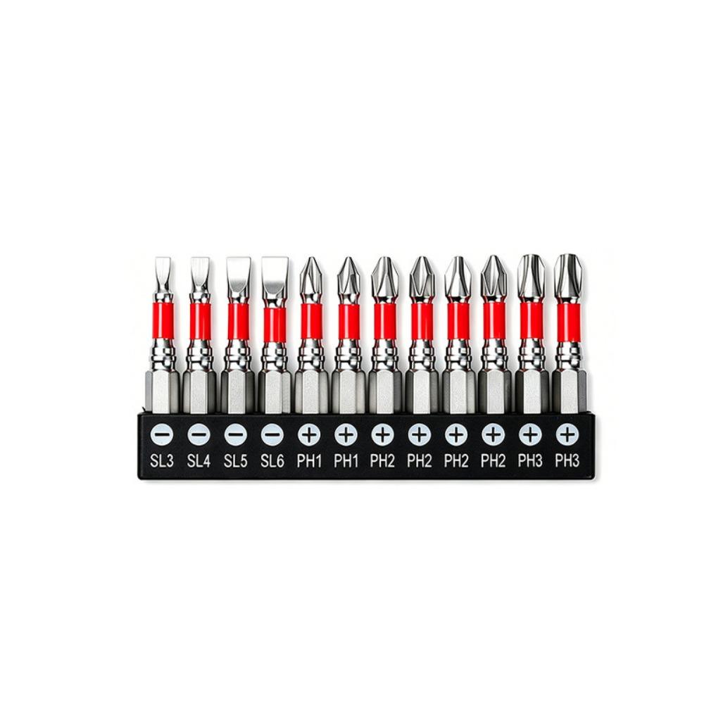 10/12/34 pcs S2 Steel Magnetic Hex Screwdriver Bits Non-Slip Slotted Torx Hex Bit Kit Woodworking