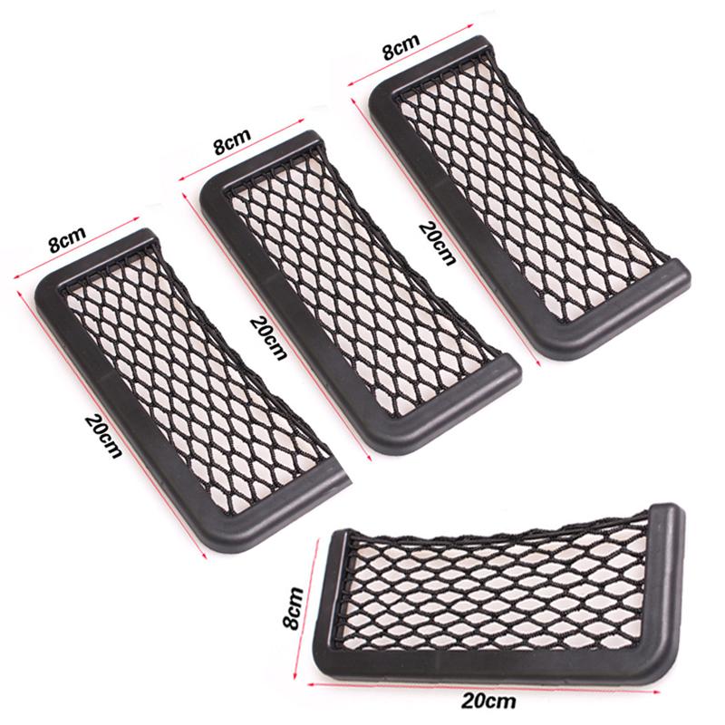 1/4 шт. Автомобильный органайзер, сетчатая сумка для хранения, держатель для телефона, боковая часть сиденья автомобиля, внутренняя часть, задний карман для мелочей, эластичные гибкие сетки