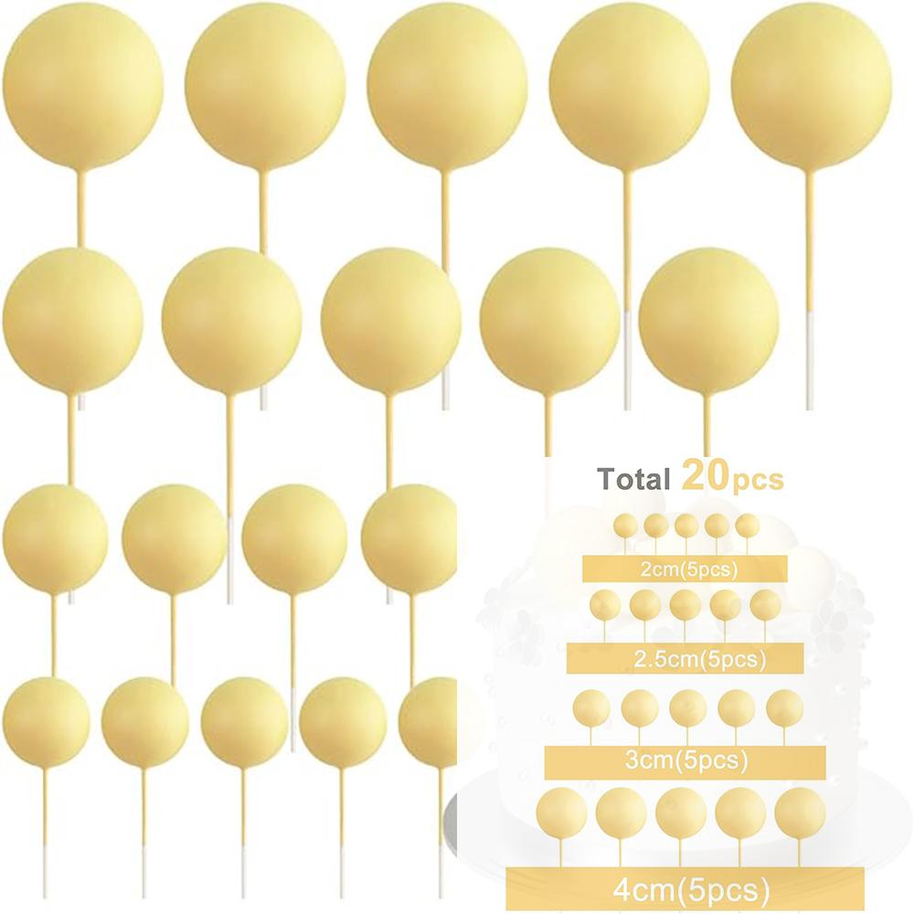 Blue Cake Topper Balls Cupcake Topper Baking Decorations White Gold DIY Cake Insert Toppers Baby Shower Boy Birthday Party Decor