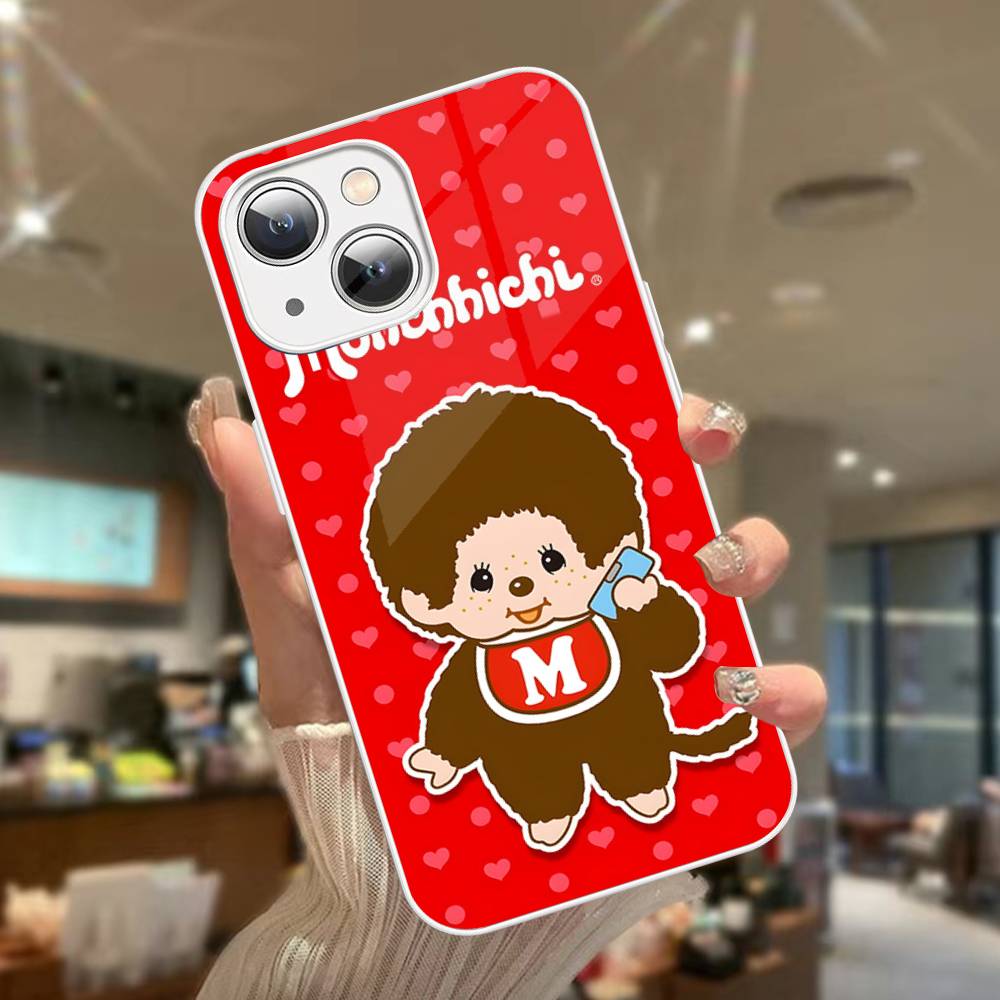 Милый M-monchhichis-s Закаленное стекло для iPhone 14 13 12 11 Pro Mini XS MAX 14Plus X XS XR Чехол
