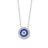 MYSTIC JEWELS От Dalia 925 - Ожерелье из стерлингового серебра с глазом Фатимы для женщин, Круглое ожерелье с глазом Фатимы с кубическим цирконием и синей эмалью