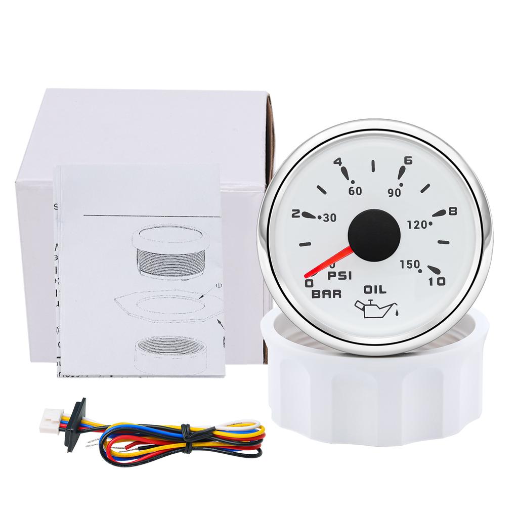 2" 52ММ Манометр давления масла 0-10 Бар 0-150 PSI Измеритель давления масла для морской лодки автомобиля 7 цветов подсветки Индикатор давления масла 12В 24В
