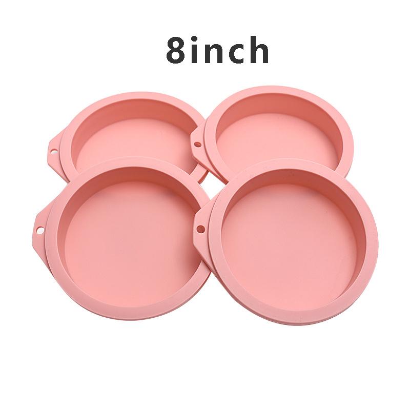 4pcs Silicone Layered Cake Molds Round Shape Cake Baking Pan Heat Resistant Toast Bread Mold Non-stick Kitchen Baking Tool