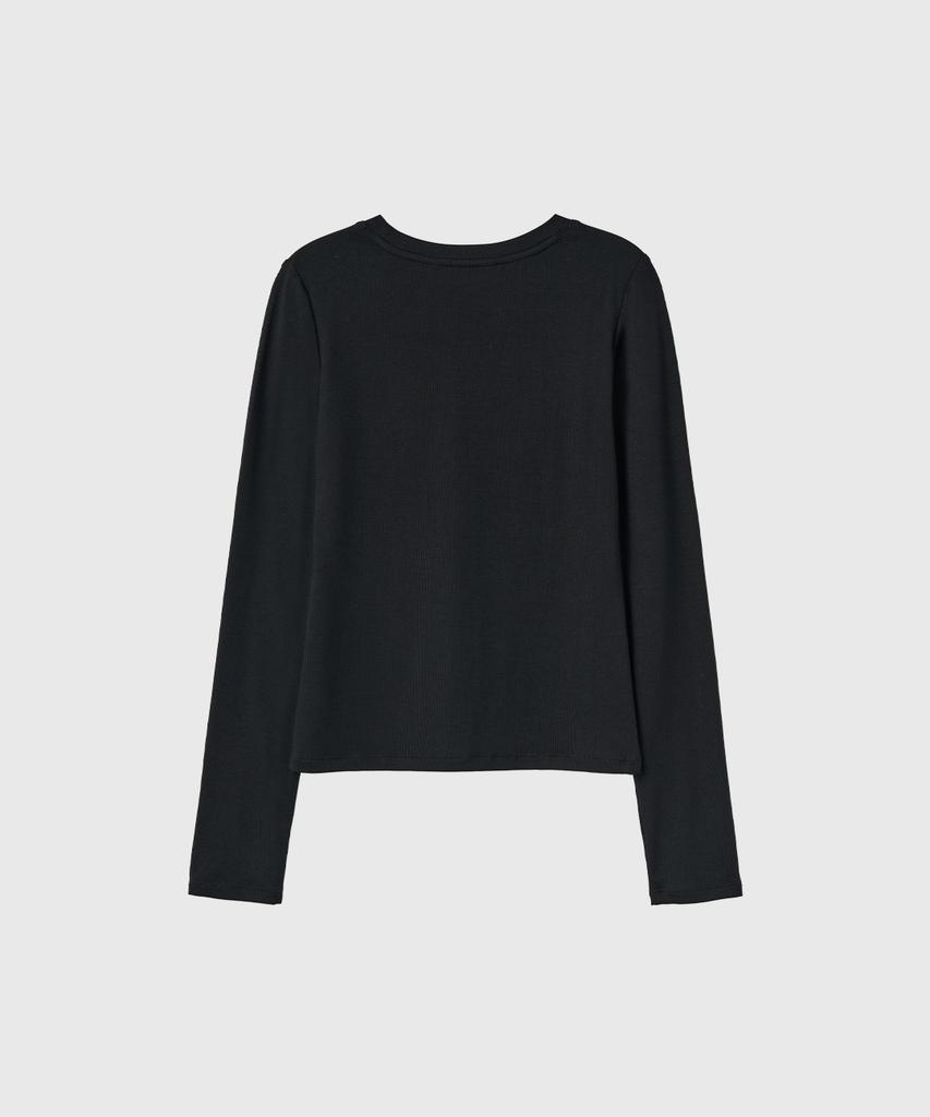 GENERALIDEA Round Neck Long Sleeve T-Shirt [Black] / Gf3Lts504