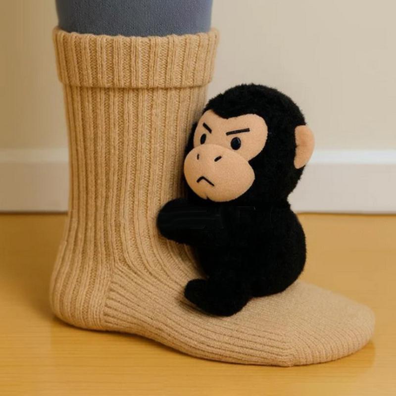 3D Вязаные Носки с Животными Осень Зима Женские Милые Мультяшные Напольные Теплые Носки Рождественские Забавные Носки