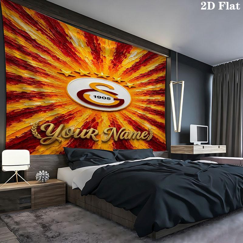 Galatasaray S Custom Name Wall Tapestry Aesthetic Wall Hanging Printed Fabric Blanket Decorative Tapestries for Bedroom Living Room Home Decor
