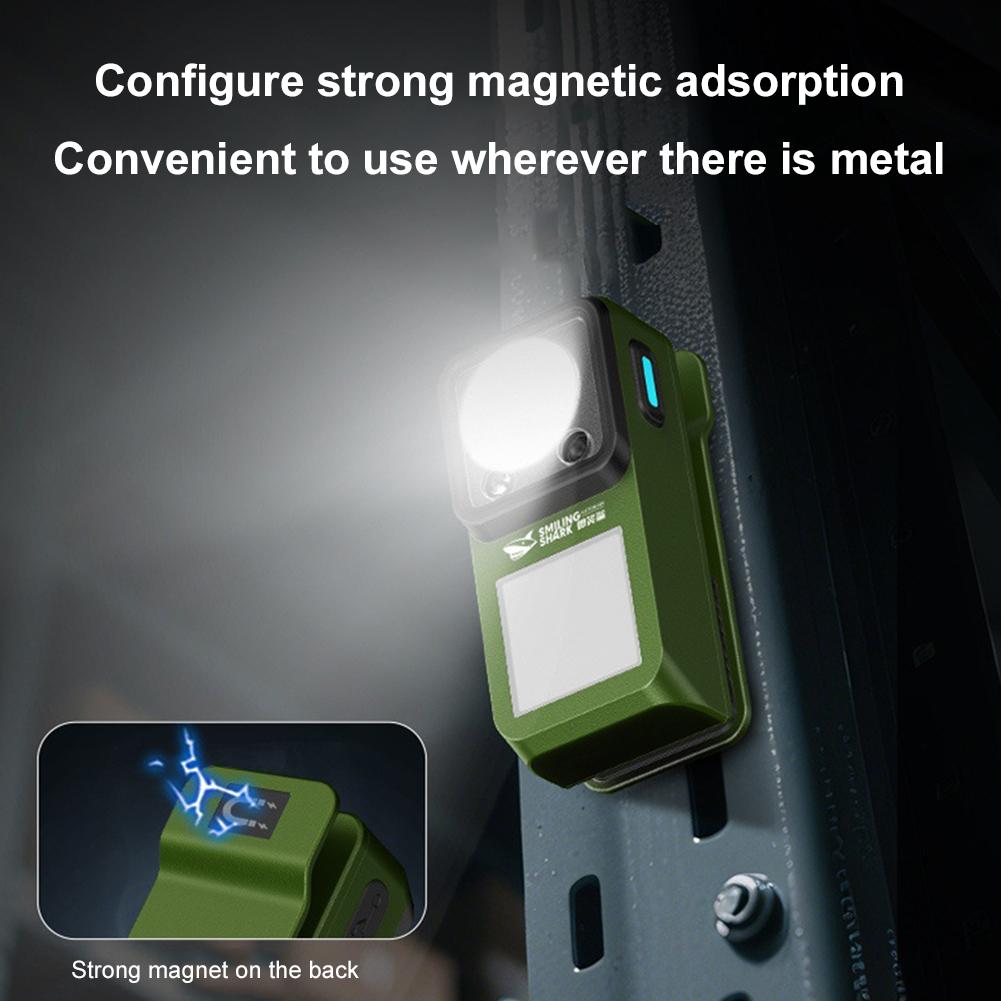 Magnetic LED Work Light Clip On Flashlight Rechargeable Super Bright Waterproof Portable Light For Car Repair Outdoor Emergency