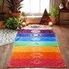 Горячий Радужный пляжный коврик, одеяло, настенный гобелен в полоску, полотенце для йоги