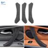 3 шт., 2RHD и 1LHD, чехол для внутренней дверной ручки автомобиля, ручное шитье, черная замшевая кожаная отделка, чехол для BMW 3 серии E90 E91 325 330 318