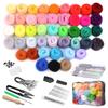 45 цветов войлочная шерсть ровница игла для валяния стартовый набор с принадлежностями для начинающих валяние своими руками ремесло украшение дома