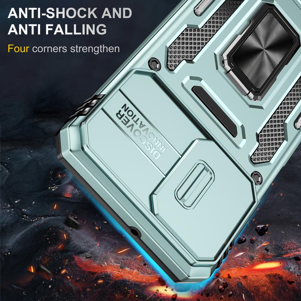 WANLONFENG For iPhone 17 Pro Max Magnetic Case with 2Pcs Tempered Glass Films QT1 Series Kickstand