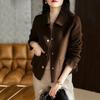 Simple Light Luxury Tweed Short Jacket Women In Autumn Winter New Loose Versatile Wool Top