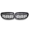 Shiny Black Chrome Diamond Meteor Style Front Kidney Grille For BMW 3 Series E90 E91 4 Doors LCI Facelift 2009-2012