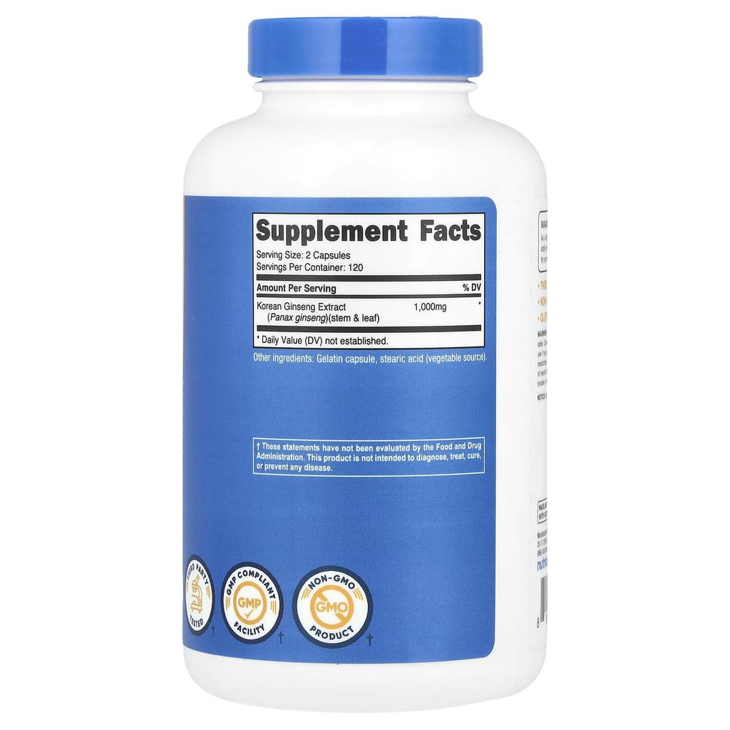 Korean Ginseng, 240 Capsules (500Mg Per Capsule)