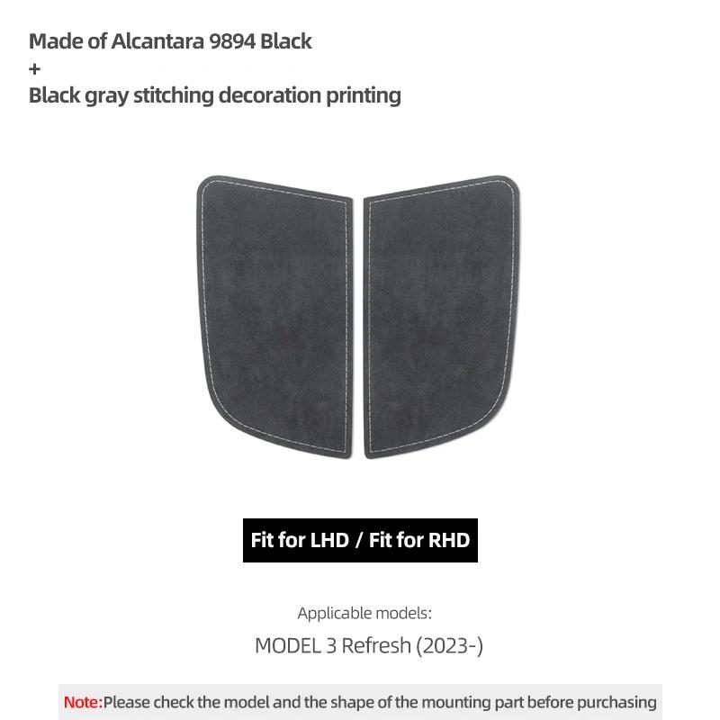 Betterhumz For Tesla Model Y Juniper Model 3 Highland Made of Alcantara Door Pillar Anti-collision Trim Sticker Car Accessories