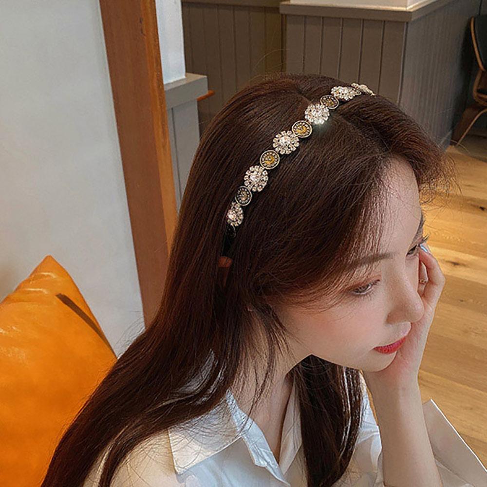 Fashion Rhinestone Headdress Retro French Hair Accessories Hair Band Hair Hoop Headwear Headband