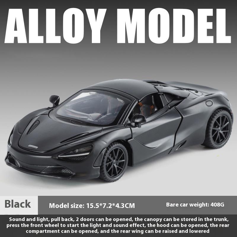 Boxed 1/32 Alloy Die-cast McLaren 720S Car Model, Children's Toy Car with Sound and Light, Desktop Decoration Ornaments for Boys Gifts