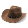 Ковбойская шляпа Мужская летняя шляпа от солнца Шляпа от солнца Защита от УФ-лучей Соломенная шляпа Летняя пляжная шляпа