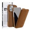 Melkco Genuine Leather Phone Case for iPhone 16 Pro Max 17 Air 17Pro16E 15 Plus 14 13 Mini 12 11 X XS Max XR Vertical Flip Cover