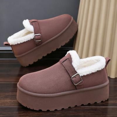 Обувь женская хлопковая обувь новая зимняя бархатная утолщенные хлопковые ботинки женские на одной педали толстоподошвенные универсальные сноубутсы