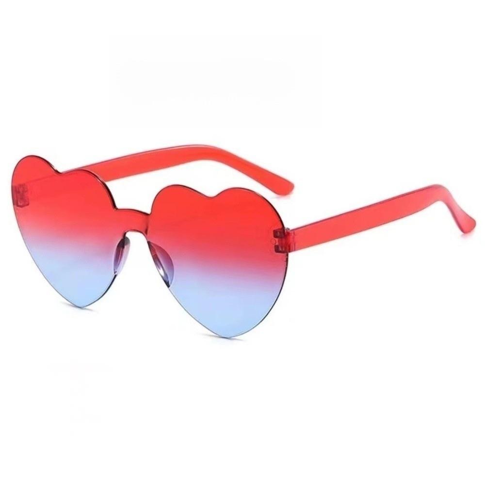 Trendy Love Heart Shape Sunglasses UV Protection Colorful Gradient Sunglasses Women