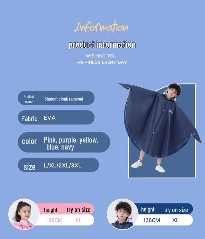 Мультяшный дождевик для студентов: Водонепроницаемый чехол для велосипеда и школьной сумки для мальчиков и девочек