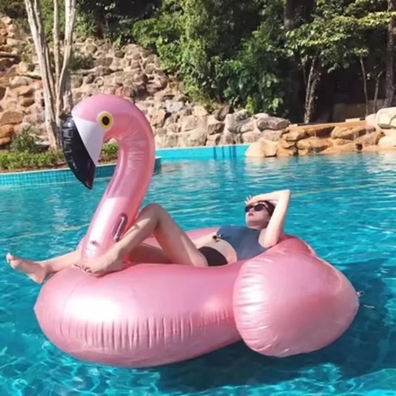 Летний надувной матрас для бассейна Фламинго Уличный для игр на воде Спорт Надувное кресло-шезлонг с ручкой Плавучий матрас