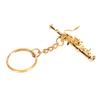 Mini Bassoon Shape Key Chain Adorable Brass Key Ring Pendant Gift Musical Instrument Keychain Gold