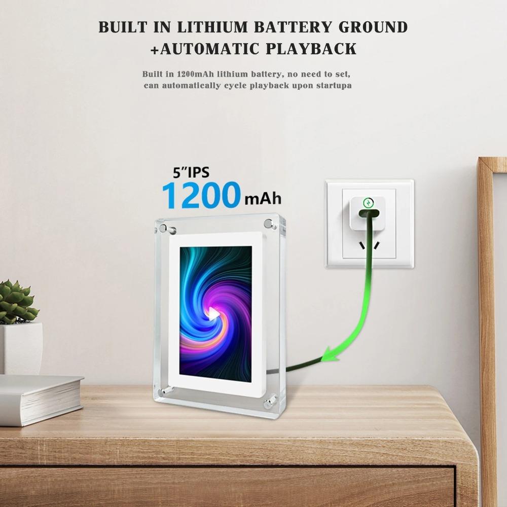 1200mAh Видеоплеер Акриловая Картина NFT Высококачественная Цифровая Фоторамка Настольный