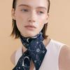 AVVINA PELLE Zodiac Long Twilly Silk Scarf - Navy