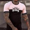 Летняя футболка, мужские топы с 3D принтом King, модная футболка унисекс с коротким рукавом и круглым вырезом, футболка большого размера, новая повседневная праздничная рубашка мужская