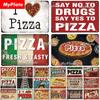 I Love Pizza Metal Poster Tin Sign Vintage Metal Sign Plate For Bar Pub Wall Decor Plaques Kitchen Wall Sign Bar Decor Poster