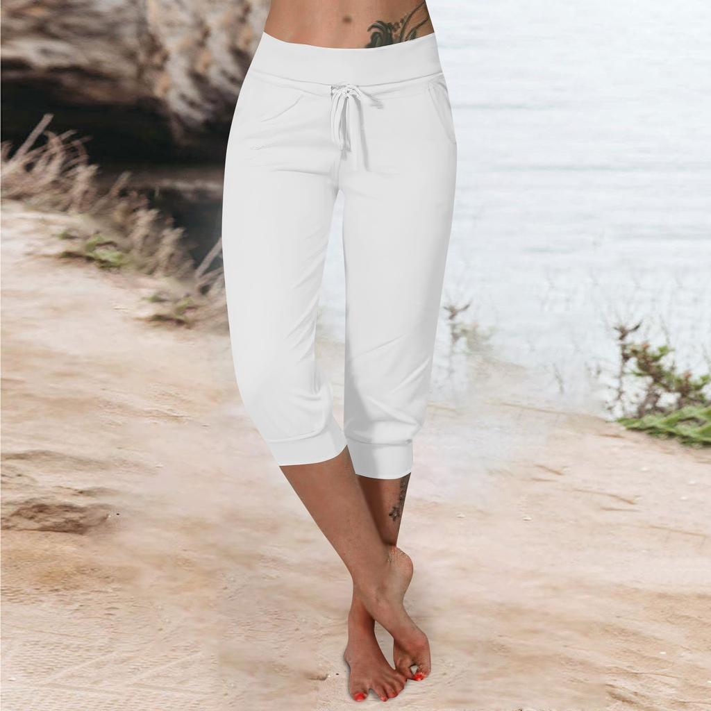 Брюки для женщин, укороченные шорты для женщин, летние новые повседневные эластичные модные повседневные брюки