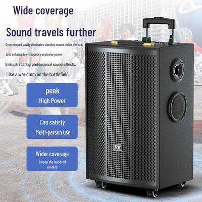 SANGE 8-дюймовый портативный деревянный Bluetooth-динамик KTV высокой мощности с мощным басом и двумя микрофонами, штекер CN (адаптер в комплекте)